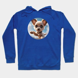 Cute Big Eyed Puppy Running With Excitement Hoodie